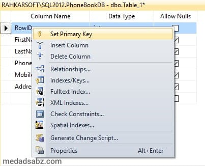 کلید اولیه یا Primary Key در SQL چیست؟ | مداد سبز